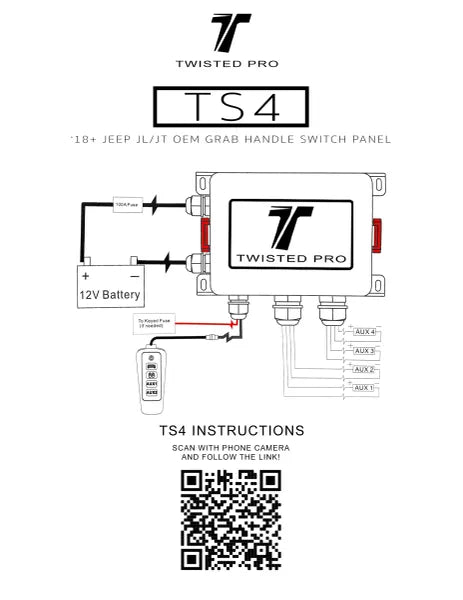 TS4 - '18+ Jeep JL/JT OEM Grab Handle Switch Panel